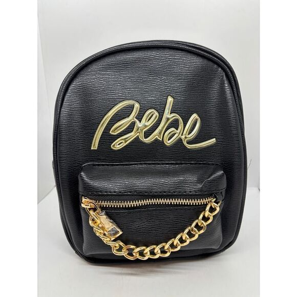 NWT bebe Gianna Backpack Mini Black MSRP $109.00 Faux Leather Vegan - Picture 1 of 7